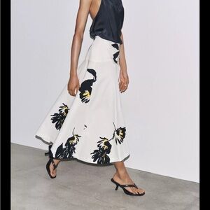 Zara ZW Collection Printed Midi Skirt 2914/150/064